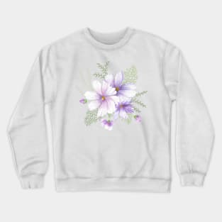 Spring Cosmos  flowers watercolor bouquet Crewneck Sweatshirt